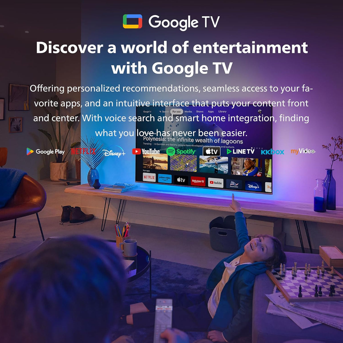 PHILIPS 98 Inch SMART GOOGLE TV | 32 GB RAM | 4K UHD | DOLBY VISION & ATMOS | GOOGLE ASSISTANT | WORLD WIDE WARRANTY | HDR| HLG | VOICE CONTROL REMOTE |
