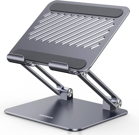 UGREEN iPad Stand Metal Ultra Stable Foldable Tablet Holder Stand Angle Adjustable Tablet Mount for Desk Compatible with All 4.7-12.9'' Tabs iPad Pro/Air/Mini Galaxy Tab iPhone 16 Pro Max Grey