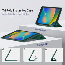 VANCLE PU Case for iPad 9/8/7 (10.2-Inch, 2021/2020/2019 Model, 9th/8th/7th Generation) ，Slim Stand Hard Back Shell Protective Smart Cover Case for 10.2 Inch iPad 9/8/7 (Green)