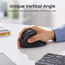 UGREEN Ergonomic Mouse, Vertical Wireless Mouse, 2.4GHz Optical Bluetooth Mice, 4 Adjustable DPI 1000/1600/2000/4000 Levels, 5 Buttons Mice for Laptop, PC, Chromebook, Desktop, Notebook etc, Black