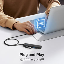 UGREEN USB A Hub 3.0, 0.6M, 4 Ports Multiport Adapter Ultra Slim Data Splitter Hub [Charging Not Supported] Multiple USB Extension for Laptop, Desktop PC, PS5, Mouse, Keyboard, Flash Drive, Printer
