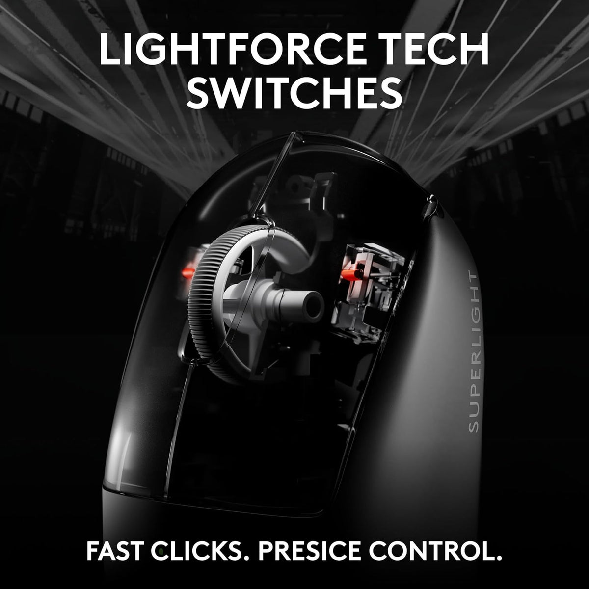 Logitech G PRO X SUPERLIGHT 2 LIGHTSPEED Wireless Gaming Mouse, Lightweight, LIGHTFORCE Hybrid Switches, HERO 2 Sensor, 32,000 DPI, 5 Programmable Buttons, USB-C Charging, PC & Mac - Black