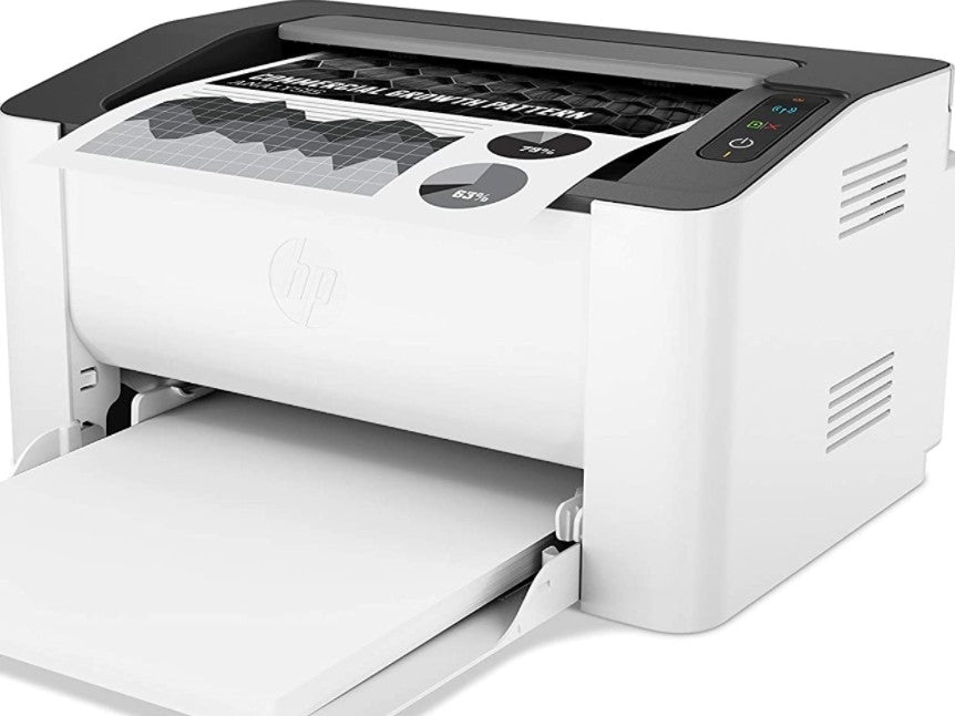 HP Laser M107w Printer, Print Speed up to 21 ppm, Up to 1,200 x 1,200 dpi Resolution, 150 Sheet Input Tray, Hi-Speed USB 2.0 Port, Wi-Fi, White