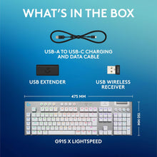 Logitech G915 X LIGHTSPEED Low-Profile Wireless Gaming Keyboard, Double-Shot PBT Keycaps,Fully Programmable Keys,RGB Backlighting, Sleek AluminumFinishing, GL Brown Tactile Switches-PC/Mac-White