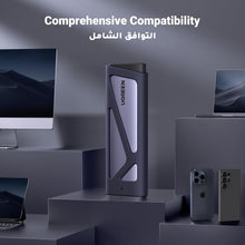 UGREEN M.2 to USB NVMe SATA SSD Enclosure Reader, Tool-Free USB 3.2 Gen2 10Gbps NVMe PCI-E 6Gbps SATA M-Key / B+M Key Solid State Drive External Adapter With UASP Trim, for SSDs 2242 2260 2280