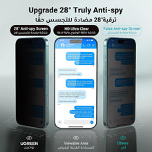 UGREEN iPhone 15/ iPhone 16 Screen Protector Privacy 6.1'' 100% Privacy Protection Ultimate Drop Protection 1:1 Full Coverage Anti Spy Screen Protector 9H+ Tempered Glass Fit for Most Case 2 Pack