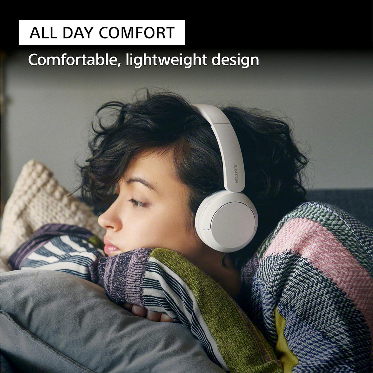 Sony WH-CH520 Wireless Headphones, 50 hours battery life, Clearer hands-free calling, Multipoint Connection, On-ear style, Blue, UAE Version - 1-Year warranty
