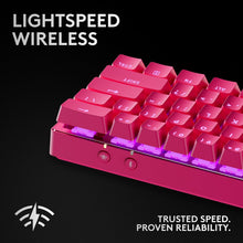 Logitech G PRO X 60 LIGHTSPEED Wireless Gaming Keyboard, Ultra Compact TKL 60% Mechanical Keyboard for Windows PC, LIGHTSYNC RGB, Dual-Shot PBT Keycaps, Tactile Switches - Magenta