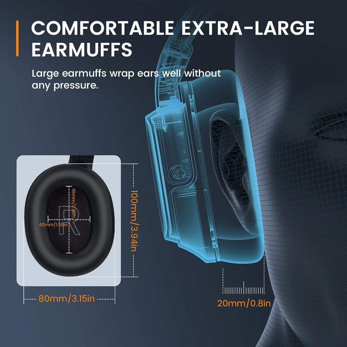 EKSA H6 Wireless Headset with Microphone & USB Dongle [Up to 55 Hours & 10 Metre Range] Bluetooth PC Headset with AI Noise Cancelling Mic, Over Ear Headphone for Business/Office/Home/Teams/Zoom