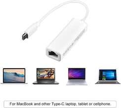Denash Portable Type-C To RJ45 Converter, USB C To Ethernet Adapter, Compact for Window Xp/7/8 Os Systems
