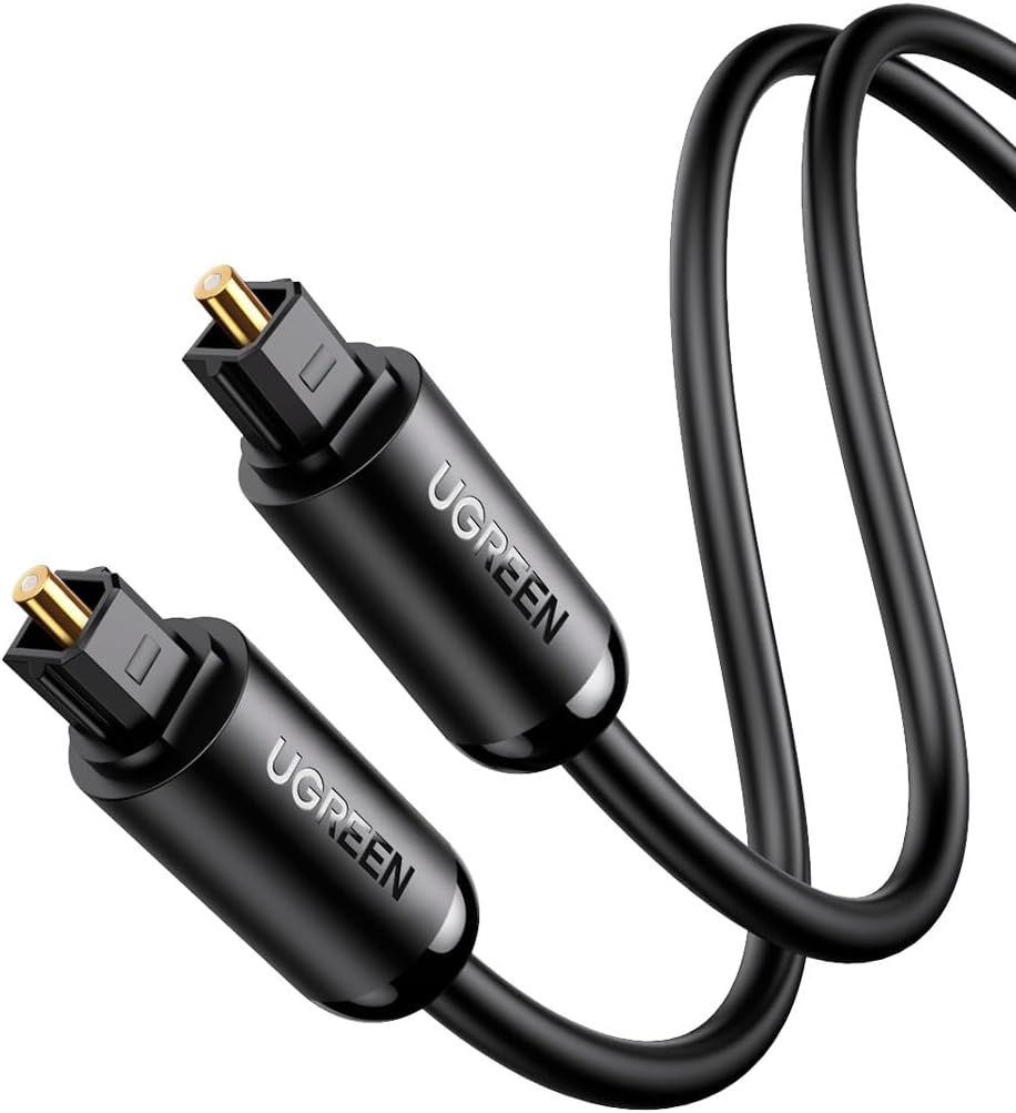 UGREEN Toslink Audio Optical Cable Male to Male Optical Audio Adapter Cable Compatible with PS4,VD/CD player,Blu-ray players,Game console (2M)