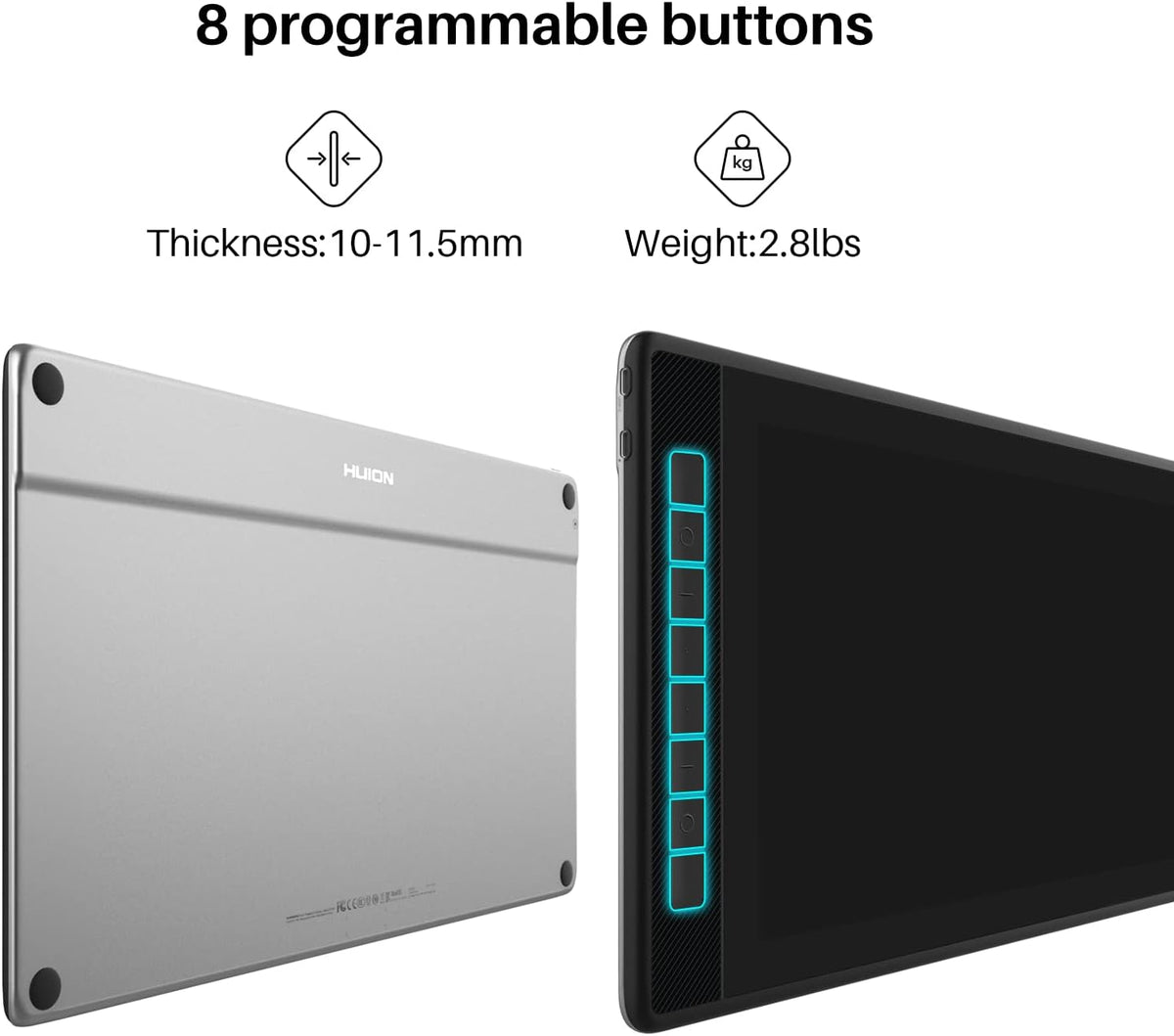 HUION KAMVAS Pro 16 2.5K QHD Drawing Tablet with Screen QLED Full-Laminated Graphics Tablet with Battery-Free Pen, 15.8inch Digital Art Tablet Compatible with Mac, PC, Android & Linux