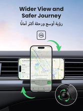 UGREEN iPhone Magsafe Charger Car Wireless Charging Holder Air Vent Car Cradle Stable Hook, Magnetic Wireless Charger for iPhone 16/15/14/13/Series, Black Leather Panel