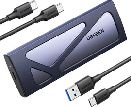 UGREEN M.2 NVMe Enclosure SSD Adapter 10Gbps USB C 3.2 Gen2, Tool-Free External Enclosure NVMe PCI-E Reader Solid State Drive External USB Adapter Supports M and B&M Keys Size 2230/2242/2260/2280 SSDs