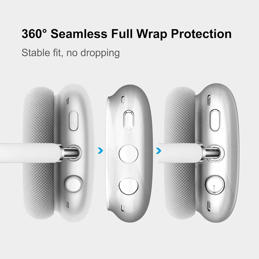 Goodern Compatible for Apple AirPods Max Case Cover Silicone Transparent Protective Sleeve Waterproof Headphones Case Cover Airpods Max Accessories Clear Soft Skin for AirPod Max Durable Shell-Clear