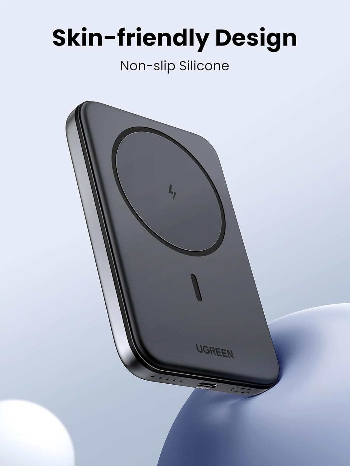 UGREEN Magsafe Power Bank 5000mAh, Wireless Power Bank with USB C Cable, Wireless Portable Charger Fast Charging, Magnetic iPhone Battery Pack for iPhone 16/15/14/13/12 Series, etc Space Gray