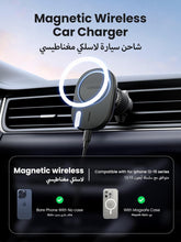 UGREEN iPhone Magsafe Charger Car Wireless Charging Holder Air Vent Car Cradle Stable Hook, Magnetic Wireless Charger for iPhone 16/15/14/13/Series, Black Leather Panel
