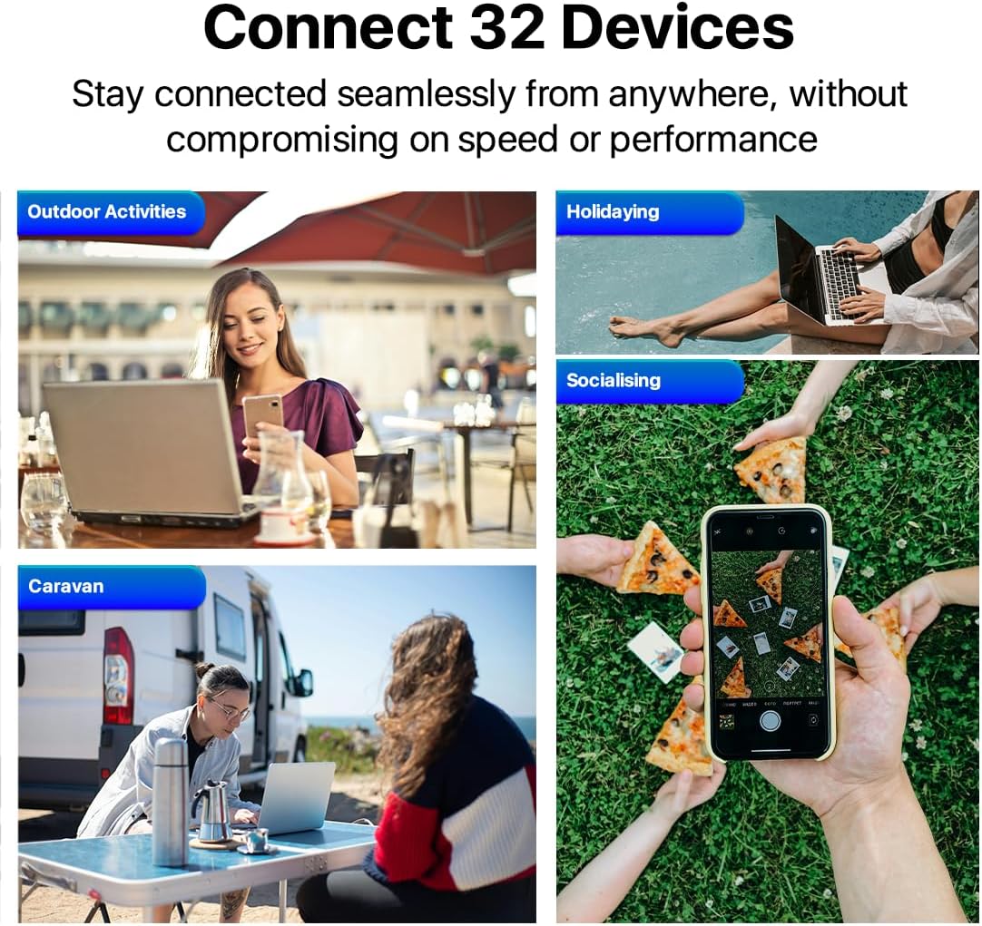 ZTE U10S Pro Blue, 4G+LTE Mobile Wi-Fi 6, Unlocked Cost-Effective Portable Travel Router, Connects 32 Devices, 3000 mAh, 10 Hours Battery Life, Runs on All Worldwide Networks