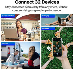 ZTE U10S Pro Blue, 4G+LTE Mobile Wi-Fi 6, Unlocked Cost-Effective Portable Travel Router, Connects 32 Devices, 3000 mAh, 10 Hours Battery Life, Runs on All Worldwide Networks