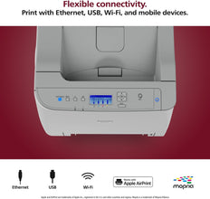 RICOH C125 P Color Laser Printer | 26ppm | Secure Wireless | Easy Change Toner | WiFi, AirPrint, Mopria, Ethernet, USB | Duplex Printing