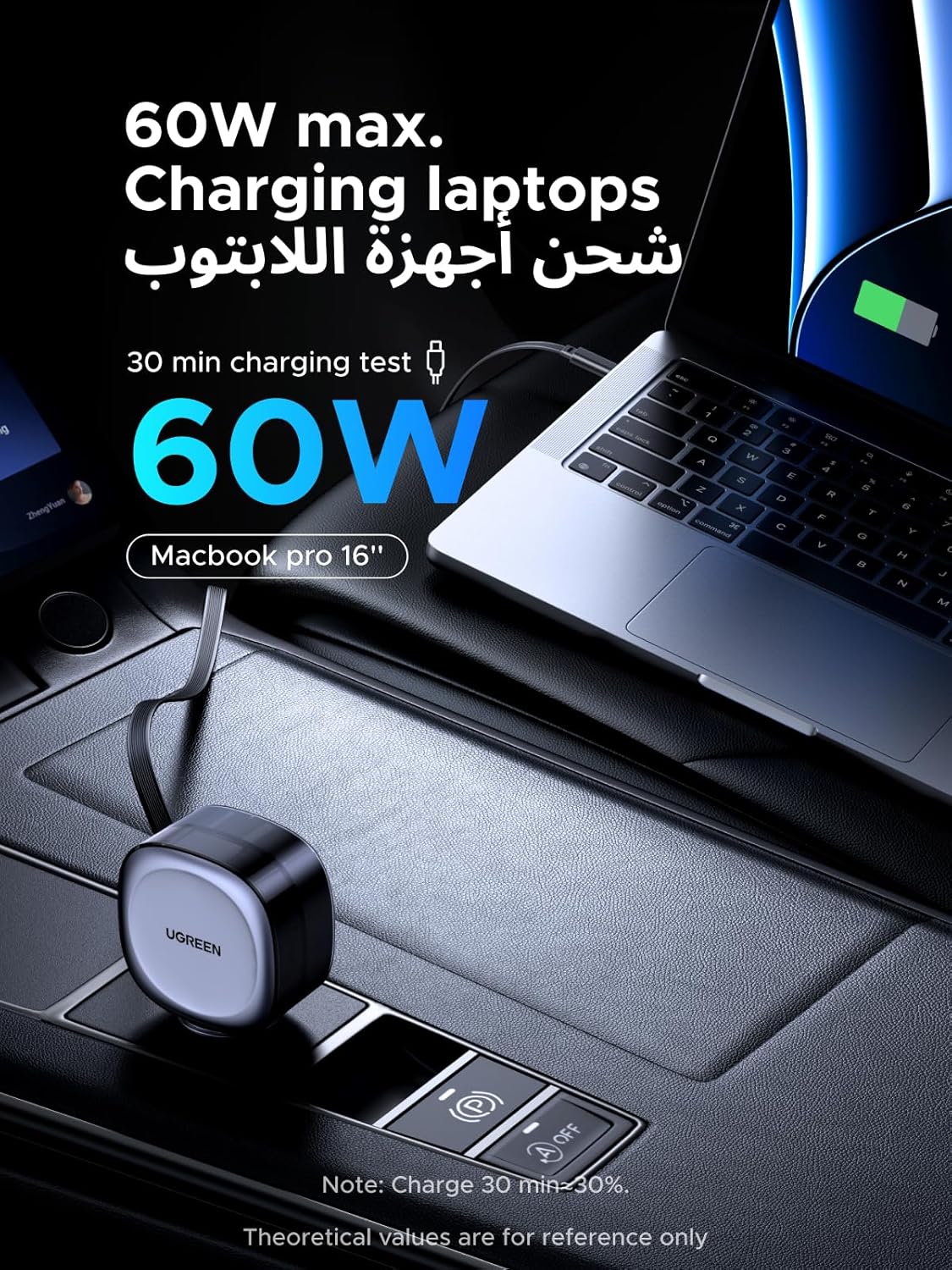 UGREEN 75W Retractable Car Charger With Built-in 60W USB C Cable 75cm, Type C Car Charger Fast Charging 3 Port Automobile Phone Charging Adapter, for iPhone 16 Series,MacBook Pro/Air,Samsung S25 Ultra