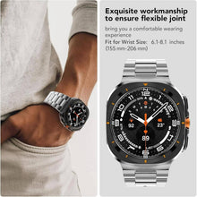 Uponhau Stainless Steel for Galaxy Watch Ultra band 47mm(2024), No Gap Metal Band for Samsung Galaxy Watch 7 Ultra 47mm for Men Women(Silver)