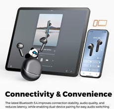 SOUNDPEATS Air5 Lite Wireless Earbuds with Hi-Res Audio, Bluetooth 5.4 Earphones, 13mm Drivers, LDAC Codec, Noise Cancelling Headphones for Calls, Stereo Sound, 30 Hrs, APP Control, Fast Charge