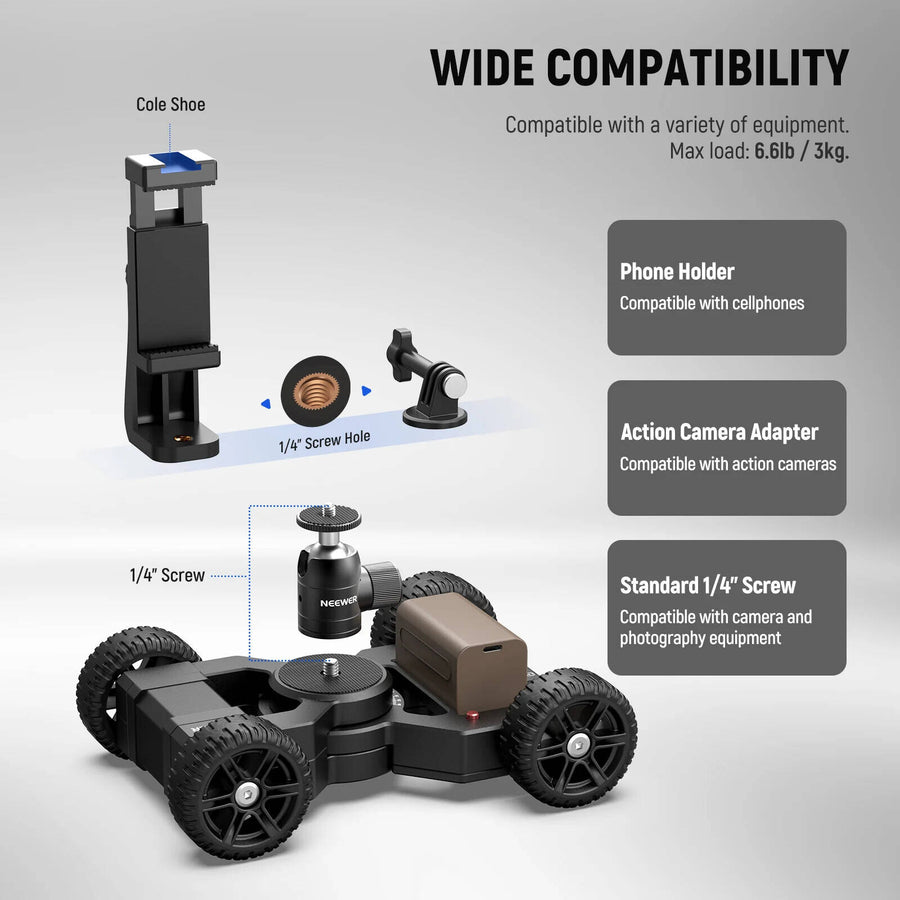 Neewer DL400 Upgraded Motorized Camera Slider Dolly with App Control