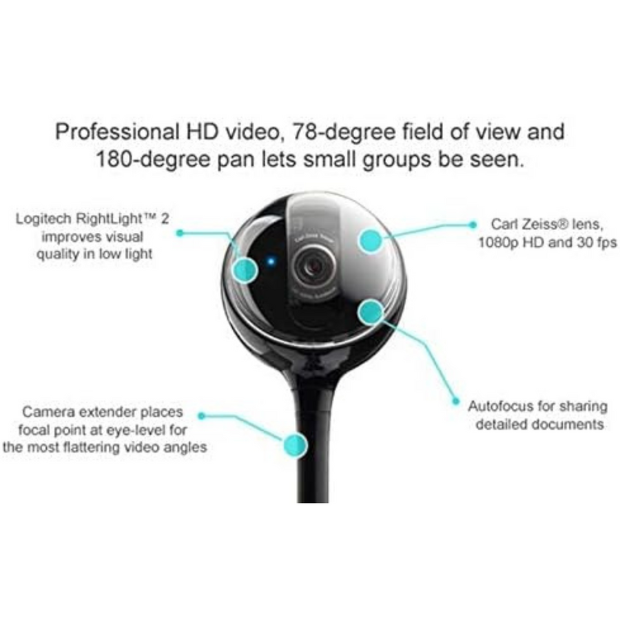 Logitech BCC950 Full HD 1080P Business Webcam Omnidirectional Speaker for Video Conference