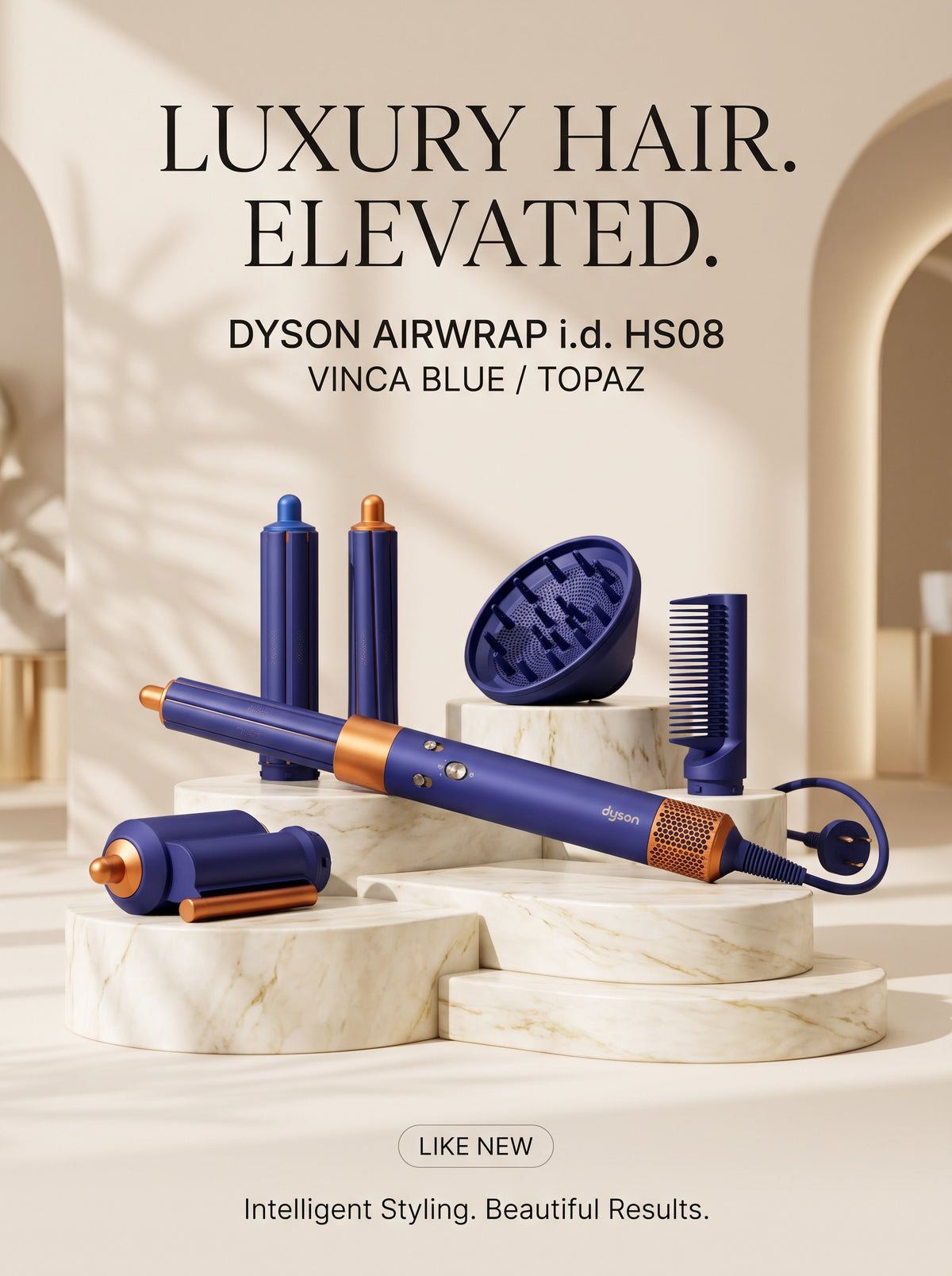 Dyson Airwrap i.d. HS08 Multi-Styler & Dryer – Vinca Blue/Topaz, Curly + Coily Edition (Like New)