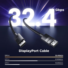 UGREEN 8K DisplayPort Cable 1.4, DP to DP 1M, 8K@60Hz/4K@165Hz/2K@240Hz/1080P@240Hz, for Gaming Monitor/Graphics Card/PC, Support 3D/HDCP/HDR/G-SYNC/Free-SYNC, Male to Male Nylon Braided Cable-1Meter