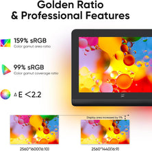 XP-PEN Artist Pro 16(Gen 2) Graphics Tablet, Digital Drawing Pad, Pen Tablet with 16 Inch QHD Screen, Monitor with Mini Direct Keyboard Shortcut, Fully Laminated with Stand, Smart X3 Pro Chip