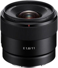 Sony E 11 mm F1.8 APS C Wide Angle Prime Lens SEL11F18, Black, One size
