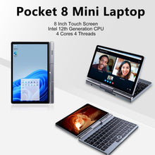 Crelander 2-in-1 Mini Laptop | 8-Inch Touchscreen Portable Small Pocket Computer | Intel 12th Gen N100 Processor | 12GB DDR5 RAM 512GB SSD |PD 30W Charging | WiFi6 BT5.2 |Backlit Keyboard |Windows 11