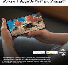 Epson Home Cinema 1100 3-Chip 3LCD Wireless 1080p Projector, Streaming with Apple AirPlay, Miracast, Home Theater/Gaming, 3,400 Lumens Color and White Brightness, Speaker, 16000:1 Contrast, 2x HDMI