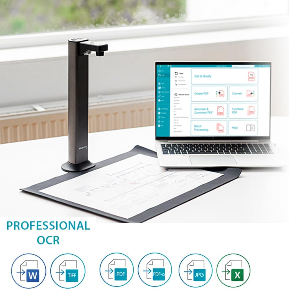 Akash Raja Scan IRIScan Desk Document Scanner, Book Scanner - v7pro:4K UltraHD,18MP,60 ...