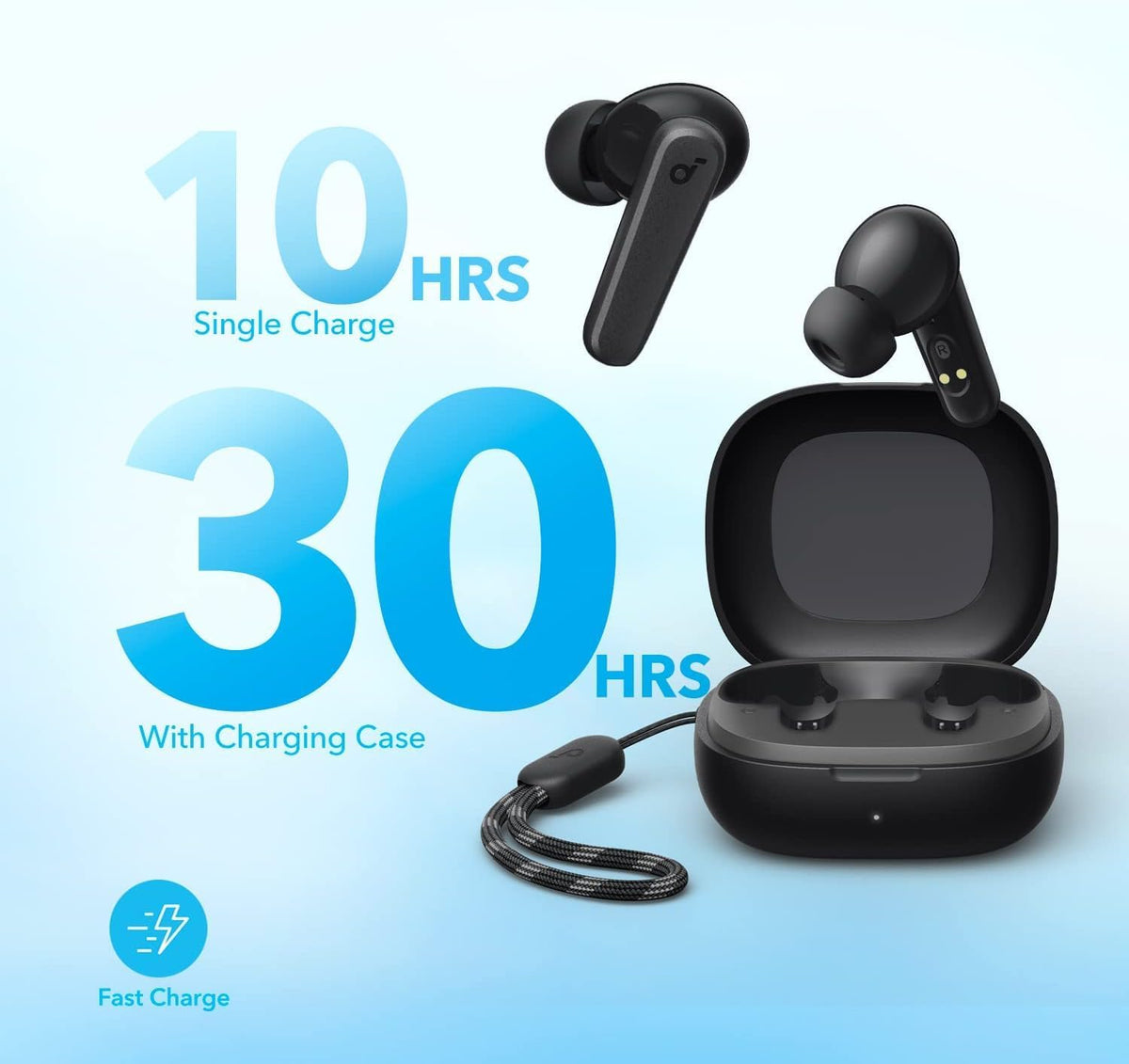 soundcore Anker P20i Bluetooth Earphones, 10mm Drivers with Big Bass True Wireless Earbuds, Bluetooth 5.3, 30H Playtime, IPX5, 2 Mics for AI Clear Calls, 22 Preset EQs, Customization via App
