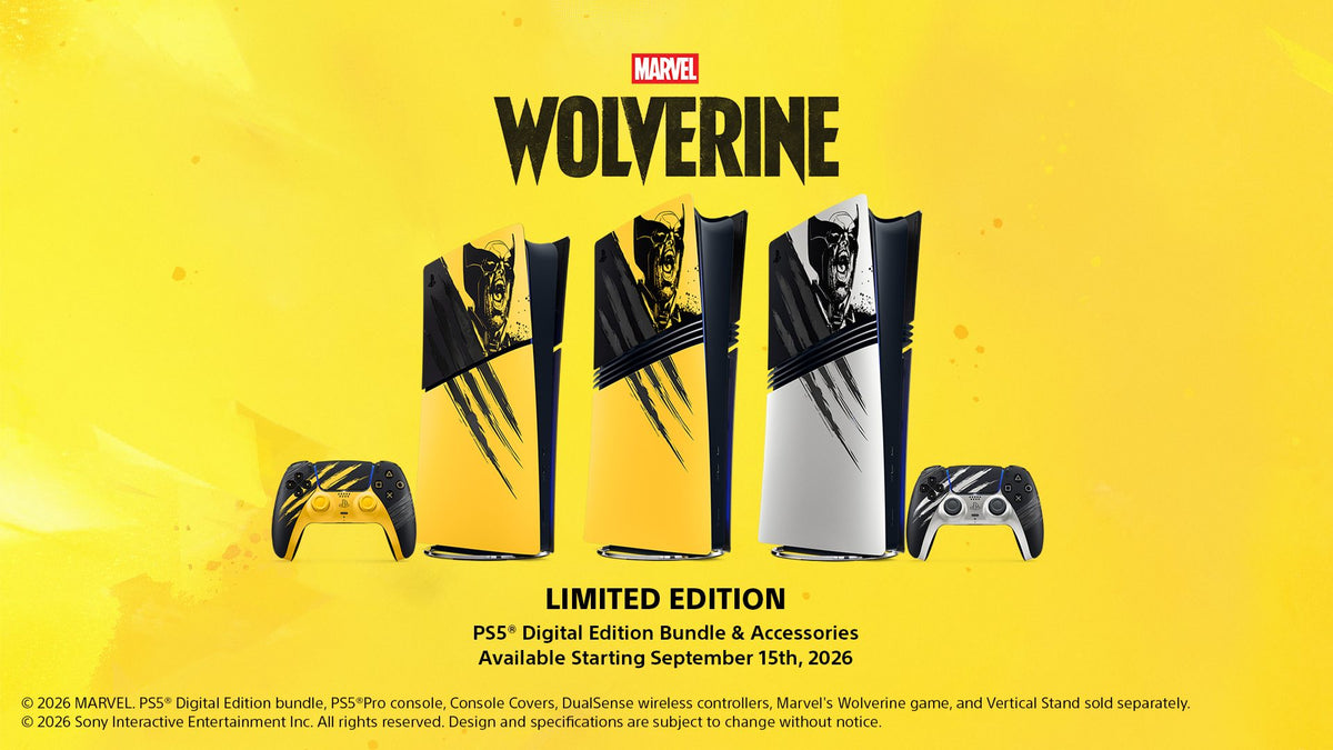 PlayStation 5 Digital Edition Console 825GB - Marvel's Wolverine Battle Yellow Limited Edition Bundle