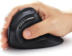 UGREEN Ergonomic Mouse, Vertical Wireless Mouse, 2.4GHz Optical Bluetooth Mice, 4 Adjustable DPI 1000/1600/2000/4000 Levels, 5 Buttons Mice for Laptop, PC, Chromebook, Desktop, Notebook etc, Black