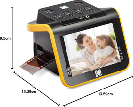 KODAK HYQNG Digital Film Scanner, Film and Slide Scanner with 5” LCD Screen, Convert Color & B&W Negatives & Slides 35mm, 126, 110 Film to High Resolution 22MP JPEG Digital Photos, Black