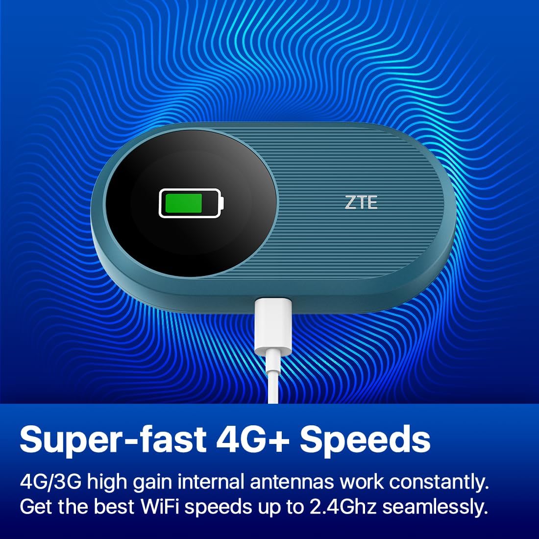 ZTE U10S Pro Blue, 4G+LTE Mobile Wi-Fi 6, Unlocked Cost-Effective Portable Travel Router, Connects 32 Devices, 3000 mAh, 10 Hours Battery Life, Runs on All Worldwide Networks