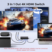 UGREEN 3 IN 1 OUT HDMI Switch, Unidirectional HDMI Splitter With Remote, Support 4K, HDR, 3D, Dolby Sound, 192kHz 24bit, Compatible for PC, Laptop, Blu-ray DVD, PS4/PS4 pro, Xbox, Switch, Apple TV etc