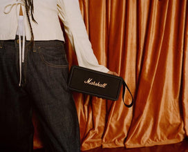 Marshall Middleton Bluetooth Portable Speaker for Outdoor Adventures, 20+ hours of Wireless playtime, water resistant IP67 50W - Black and Brass