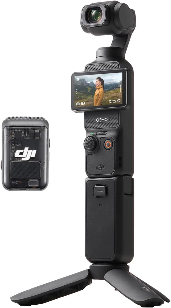 DJI Osmo Pocket 3 Creator Combo, Vlogging Camera with 1'' CMOS & 4K/120fps Video, 3-Axis Stabilization, Face/Object Tracking, Mic Included for Clear Sound