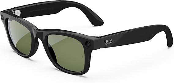 Meta Ray-Ban Wayfarer (Large) 53/22/155 Smart Glasses Shiny Black