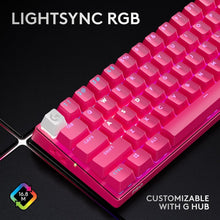 Logitech G PRO X 60 LIGHTSPEED Wireless Gaming Keyboard, Ultra Compact TKL 60% Mechanical Keyboard for Windows PC, LIGHTSYNC RGB, Dual-Shot PBT Keycaps, Tactile Switches - Magenta