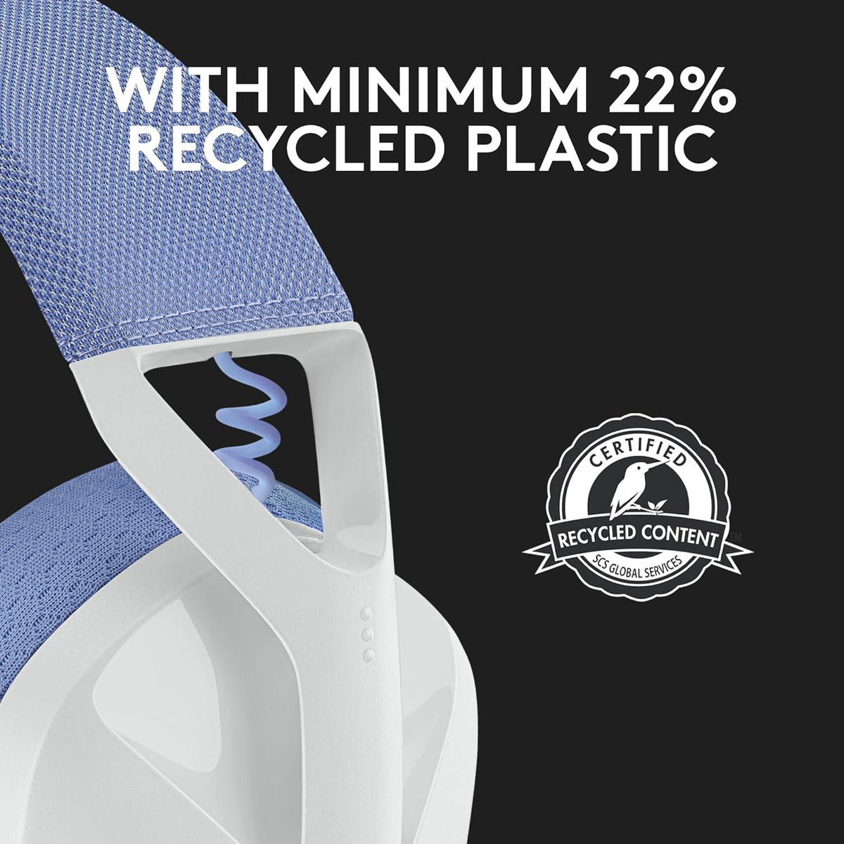 Logitech G435 LIGHTSPEED & Bluetooth Wireless Gaming Headset - Ultra Lightweight 165g over-ear headphones, built-in mics, 18h battery, compatible with Dolby Atmos, PC, PS4, PS5, Mobile - White