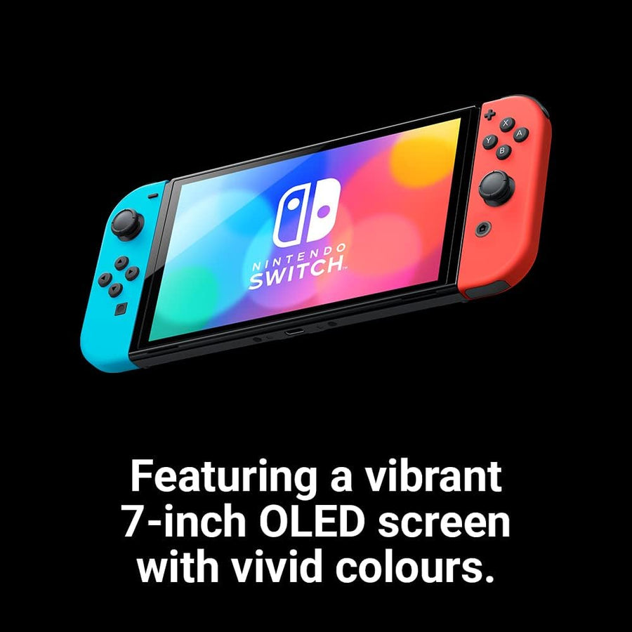 Nintendo Switch (OLED Model), Neon Blue/Neon Red