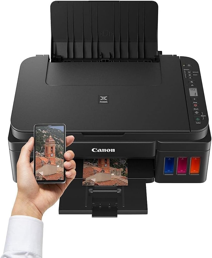 Canon PIXMA G3411 Printer, All-In-One home office inkjet printer with refillable ink tanks, A4, print, copy and scan, Wi-Fi and cloud connectivity from your smart device | 2315C025AA