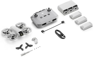 Dji Neo Fly More Combo, Drone With 4K UHD Camera For Adults And Kids, 135g Follow Me Drone With Palm Takeoff, AI Subject Tracking, QuickShots, Stabilized Video, With RC-N3 & 3 Batteries For 60 Flights